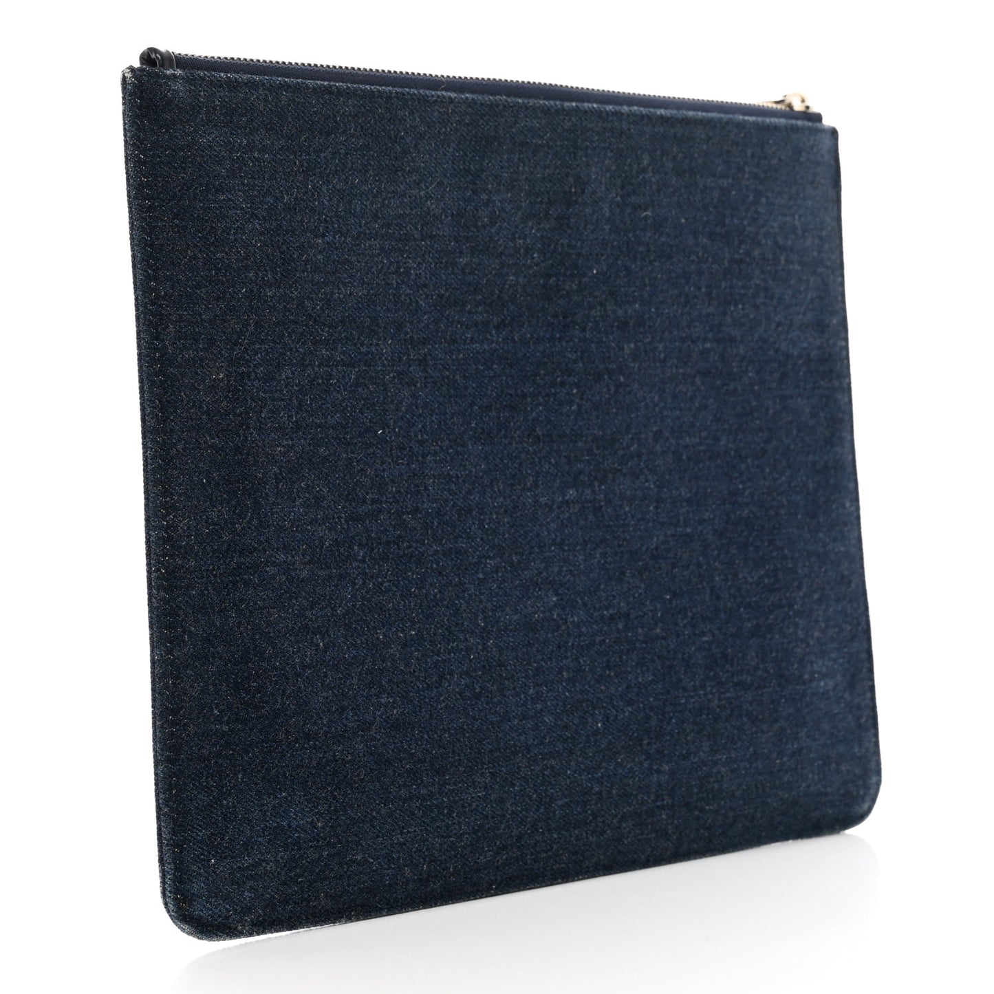 Denim Logo Zip Pouch Blue