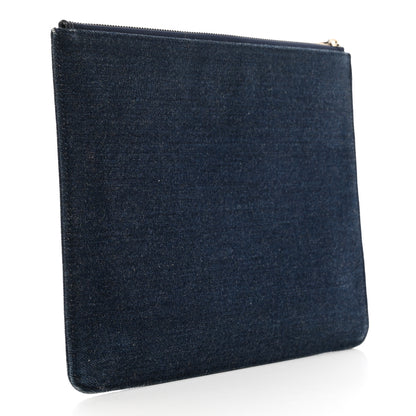 Givenchy Denim Logo Zip Pouch Blue 3 of 9