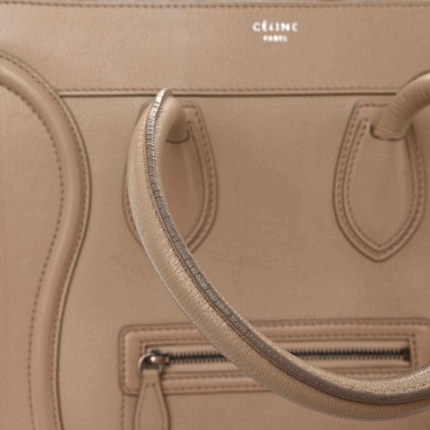Drummed Calfskin Mini Luggage Dune