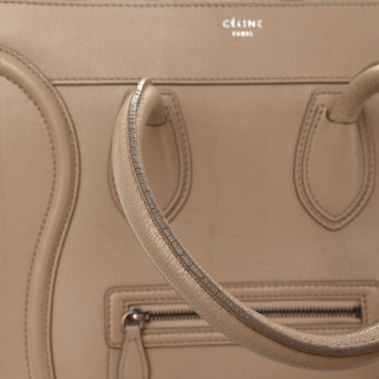 Celine Drummed Calfskin Mini Luggage Dune 10 of 10