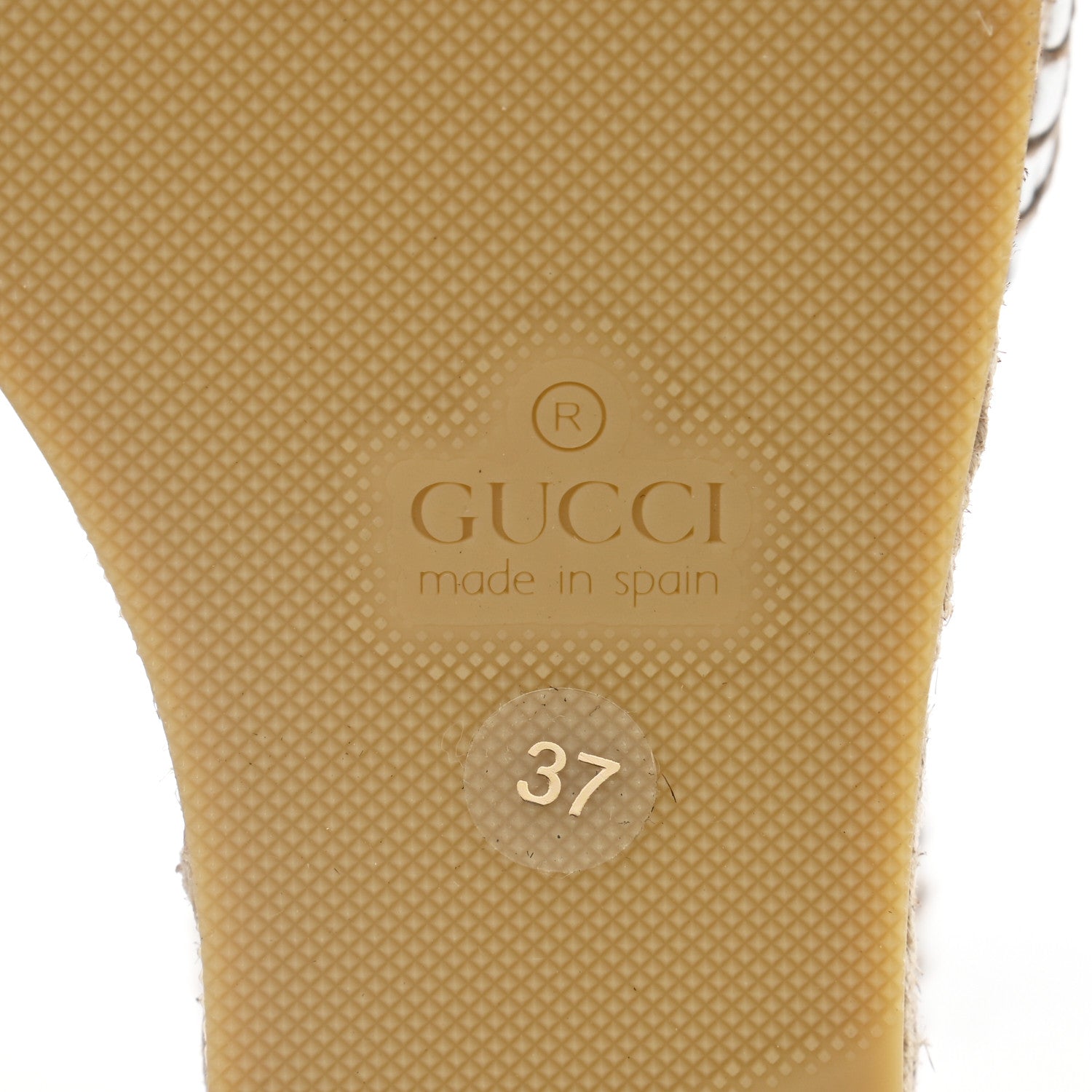 Gucci Lame GG Monogram Ankle Wrap Platform Espadrille Wedges 37 Silver Beige Light Grey 6 of 10