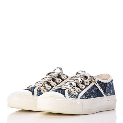 Christian Dior Denim Patchwork Walk'n Dior Low Top Sneakers 36.5 Blue 3 of 10