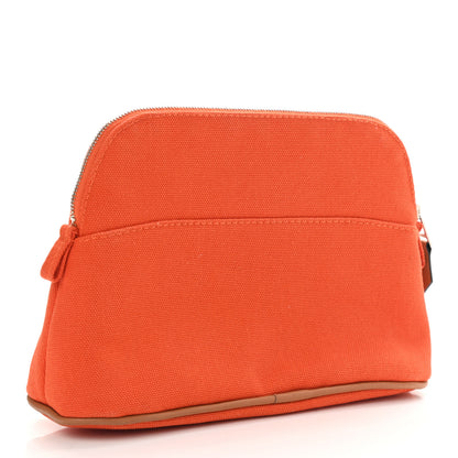 Hermes Cotton Canvas Mini Bolide Travel Cosmetic Pouch Feu 2 of 6