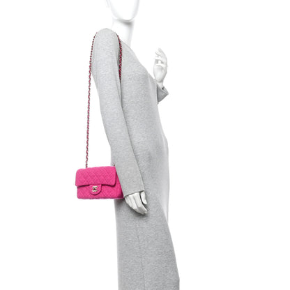 Chanel Tweed Quilted Mini Rectangular Flap Fuchsia 2 of 11