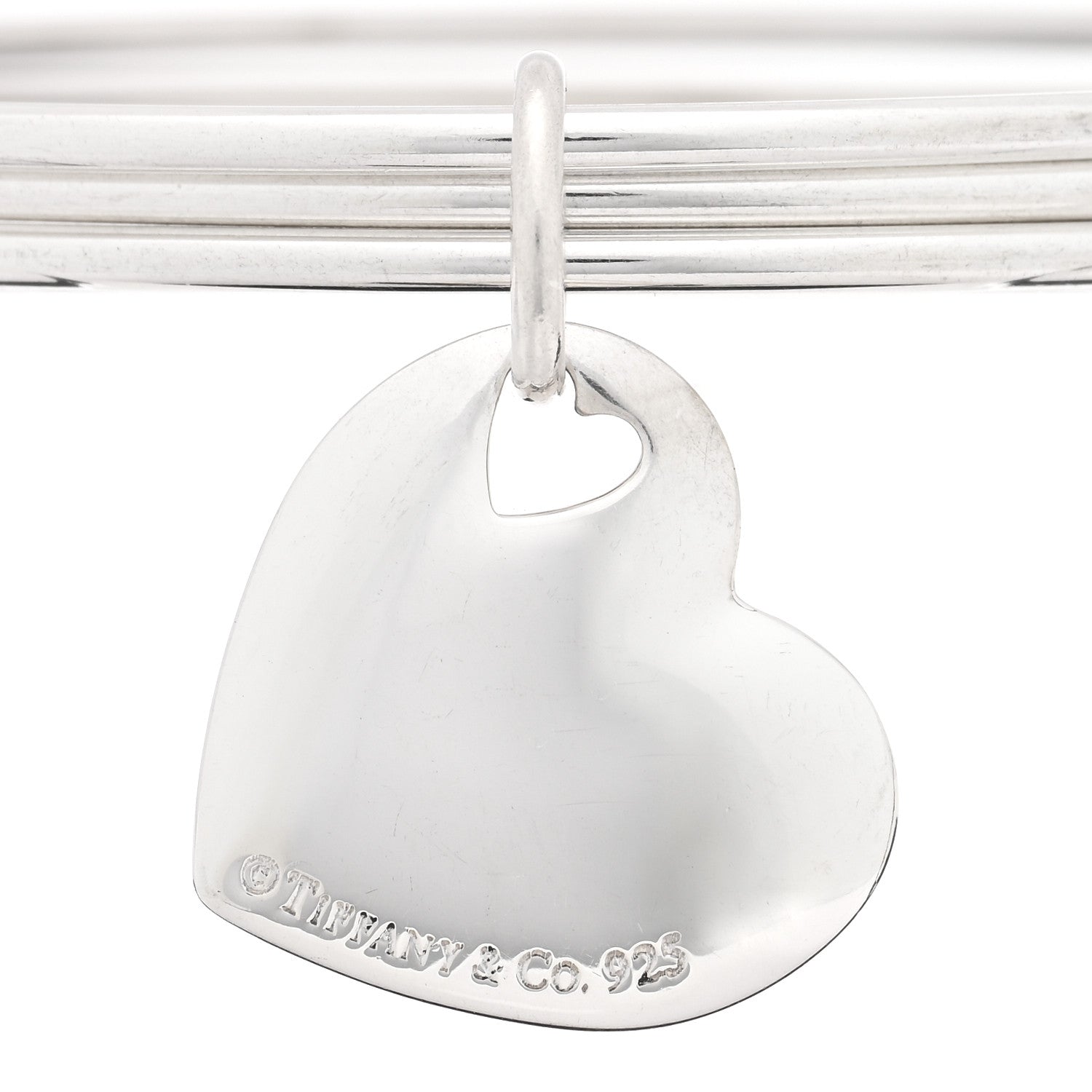 Tiffany Sterling Silver Heart Triple Bangle Bracelet 3 of 4