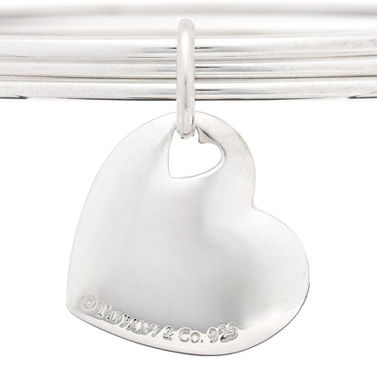 Tiffany Sterling Silver Heart Triple Bangle Bracelet 3 of 4
