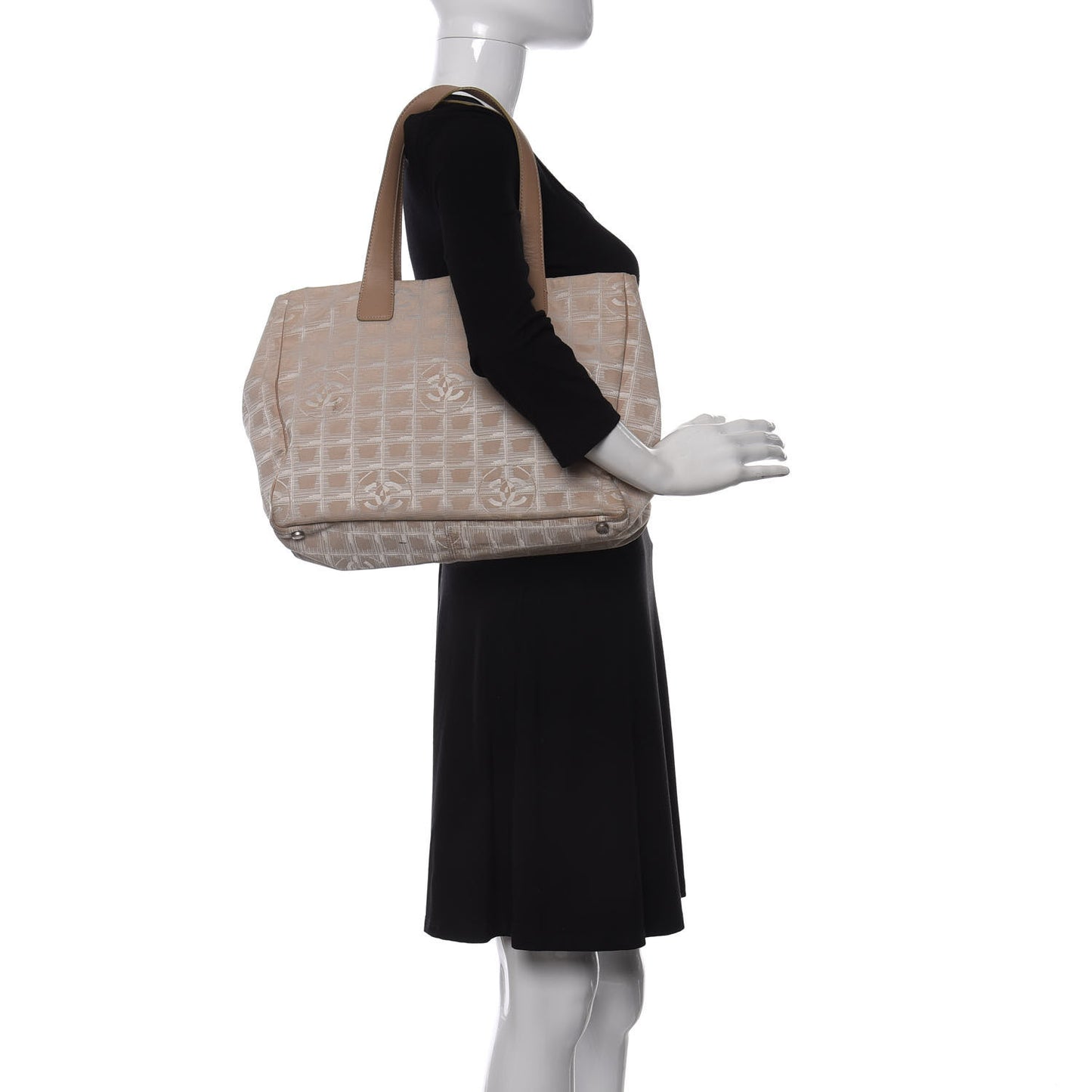 Nylon Medium Travel Tote Beige