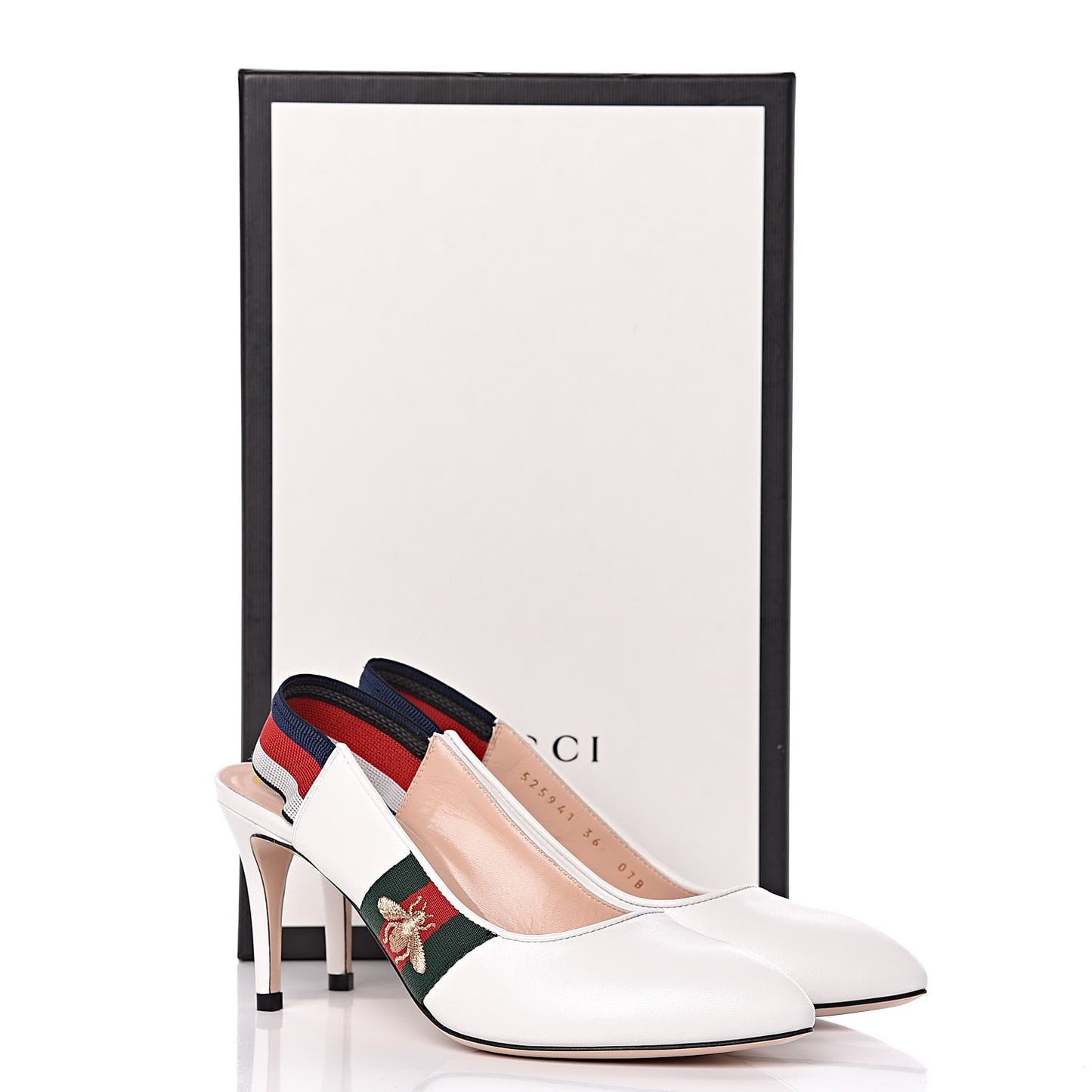 Malaga Kid Web Sylvie Mid Heel Slingback Pumps 36 White