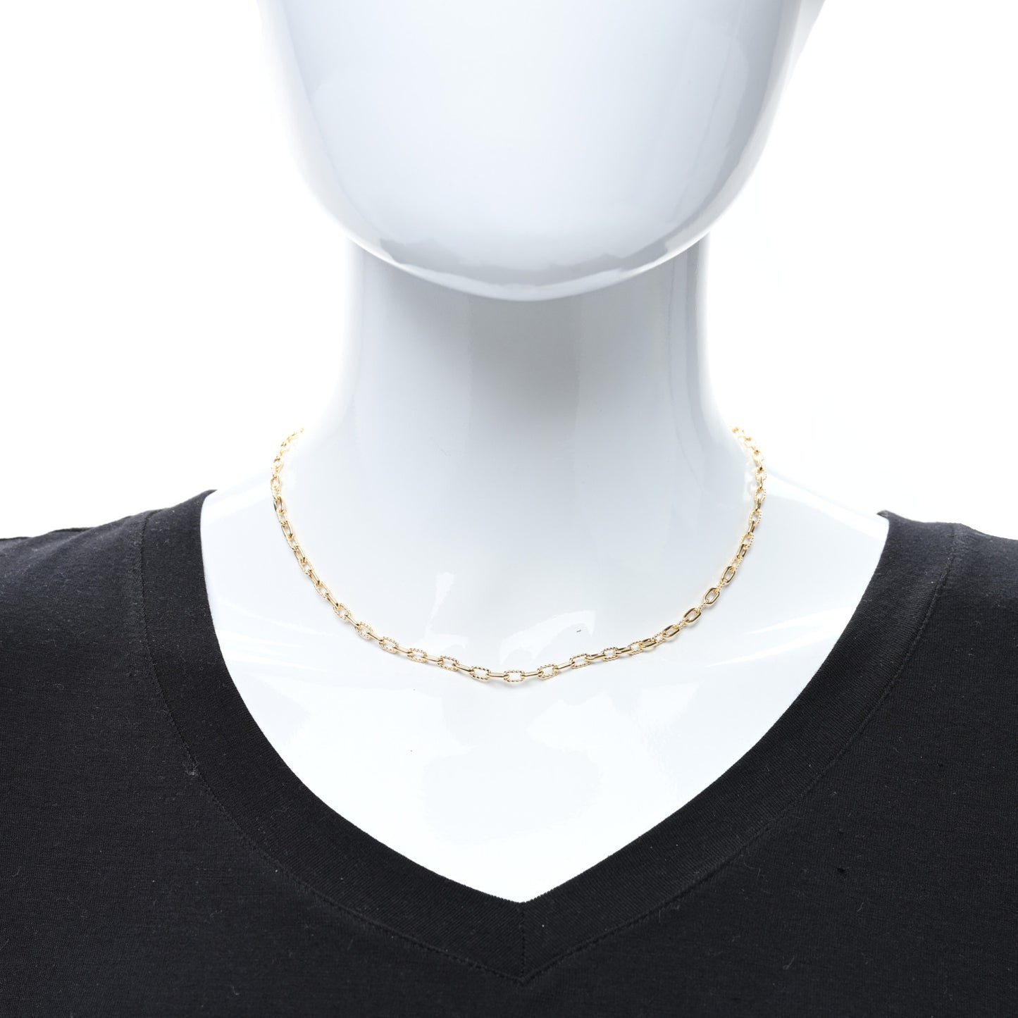 18K Yellow Gold 3mm Madison Three Ring Chain Necklace
