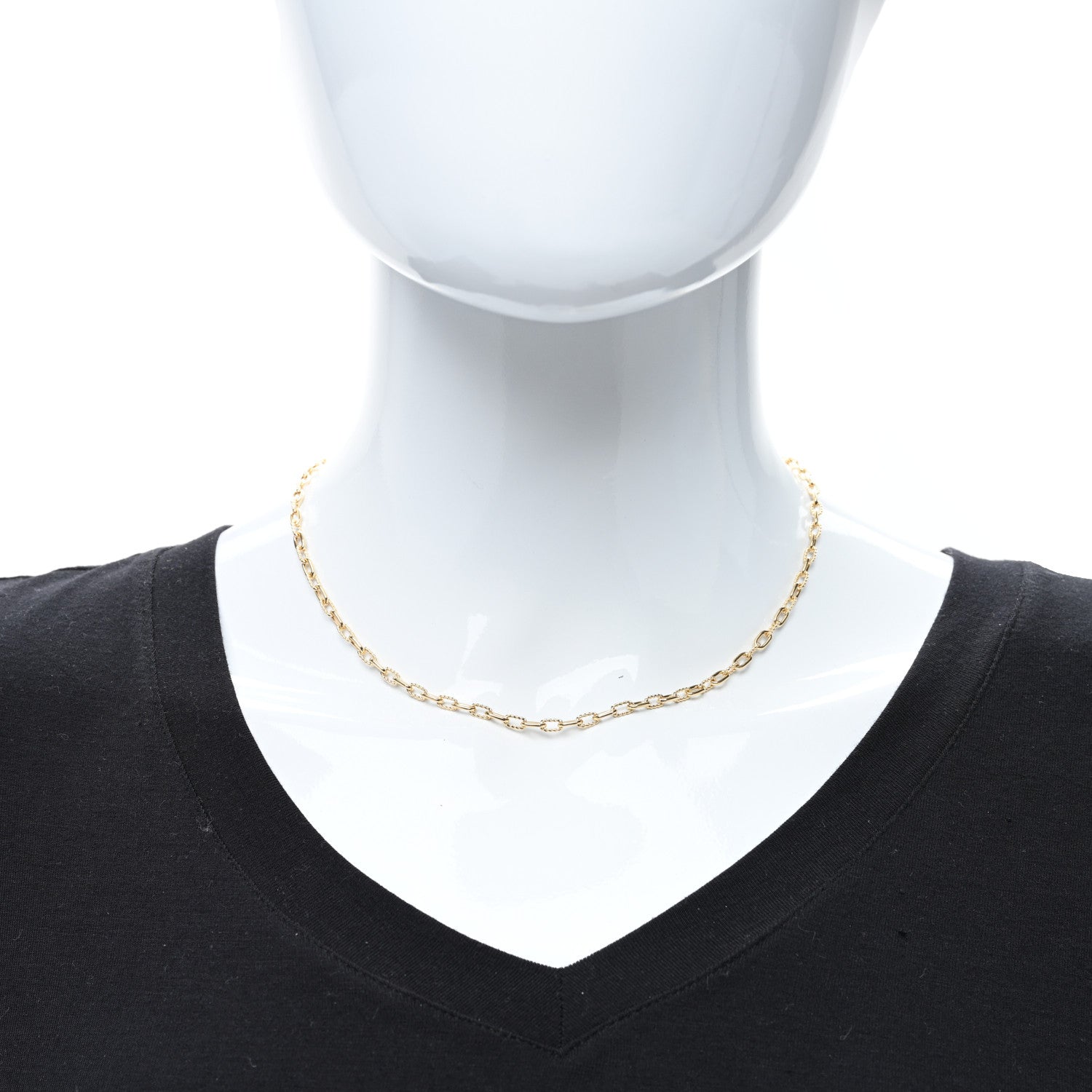 David Yurman 18K Yellow Gold 3mm Madison Three Ring Chain Necklace 3 of 4