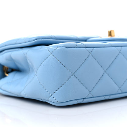 Chanel Lambskin Quilted Small Wenge Wood Flap Light Blue 8 of 10
