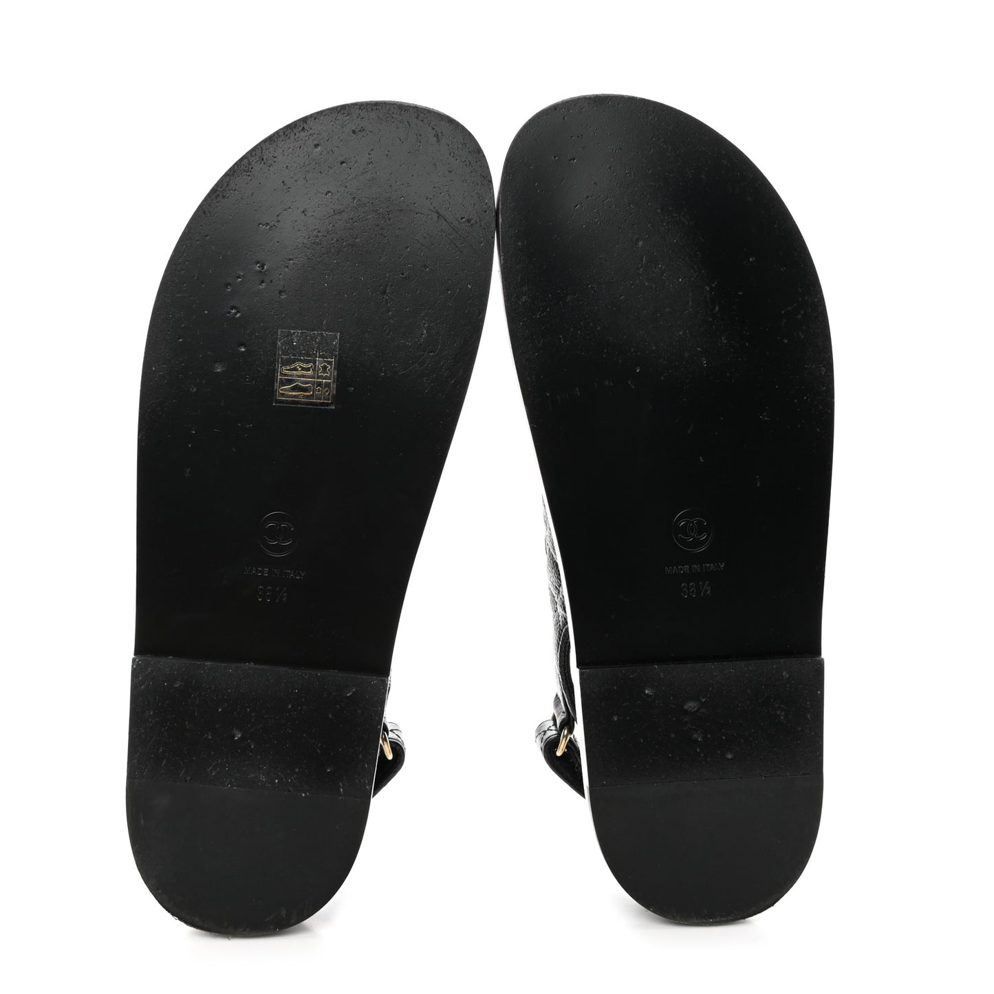 Grained Calfskin Velcro Dad Sandals 38.5 Black