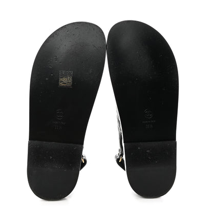 Chanel Grained Calfskin Velcro Dad Sandals 38.5 Black 5 of 9