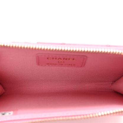 Chanel Lambskin Quilted CC Zip Around Card Holder Pink 5 of 9