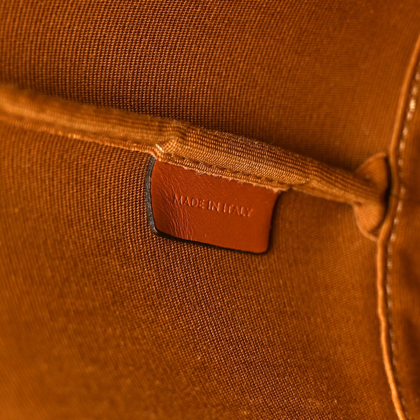 Triomphe Canvas Calfskin Small Bucket Bag Tan