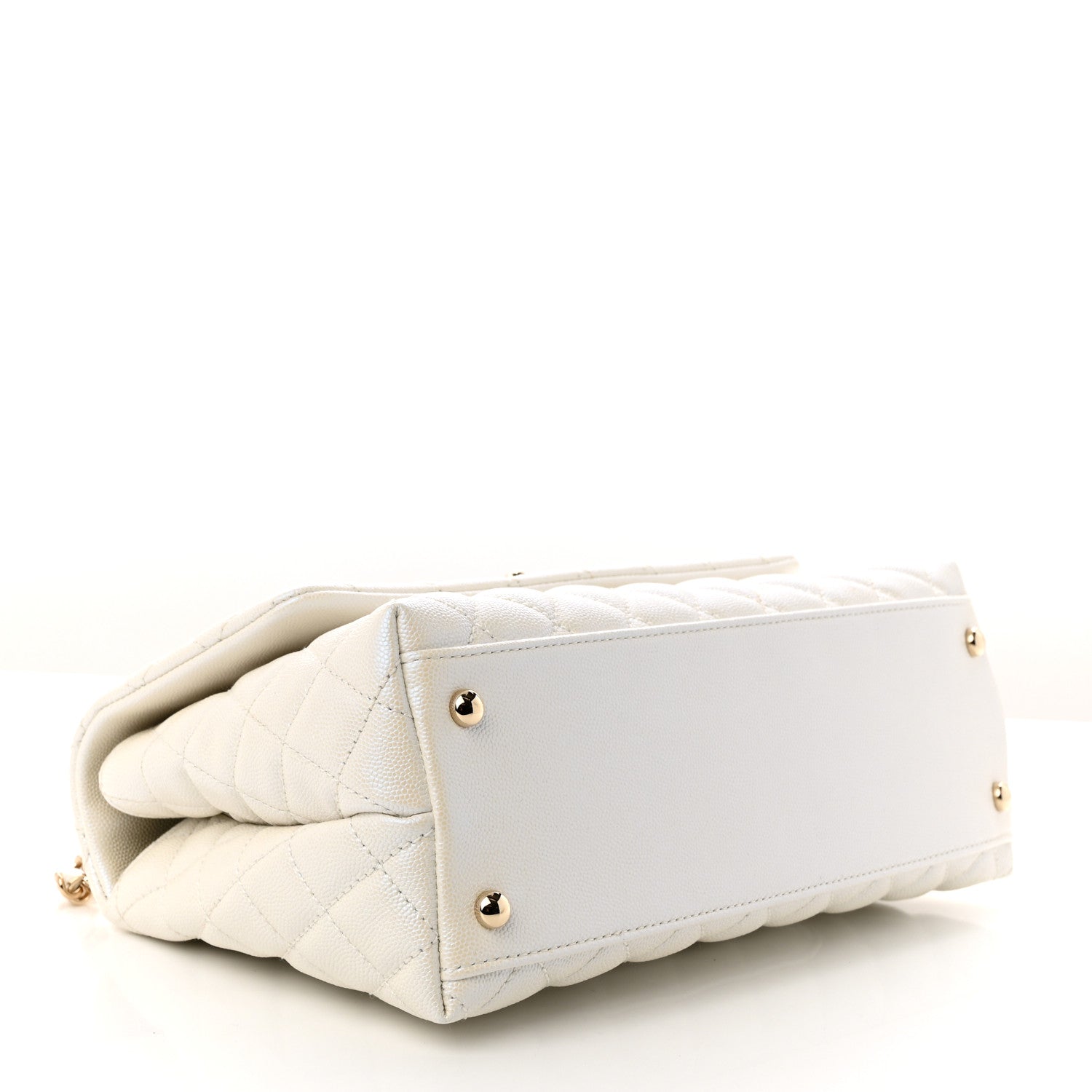 Chanel Iridescent Caviar Quilted Small Coco Handle Flap White 4 of 11