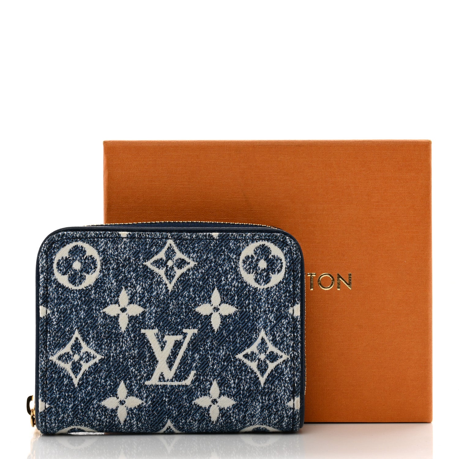 Louis Vuitton Denim Monogram Jacquard Zippy Coin Purse Bleu 8 of 8