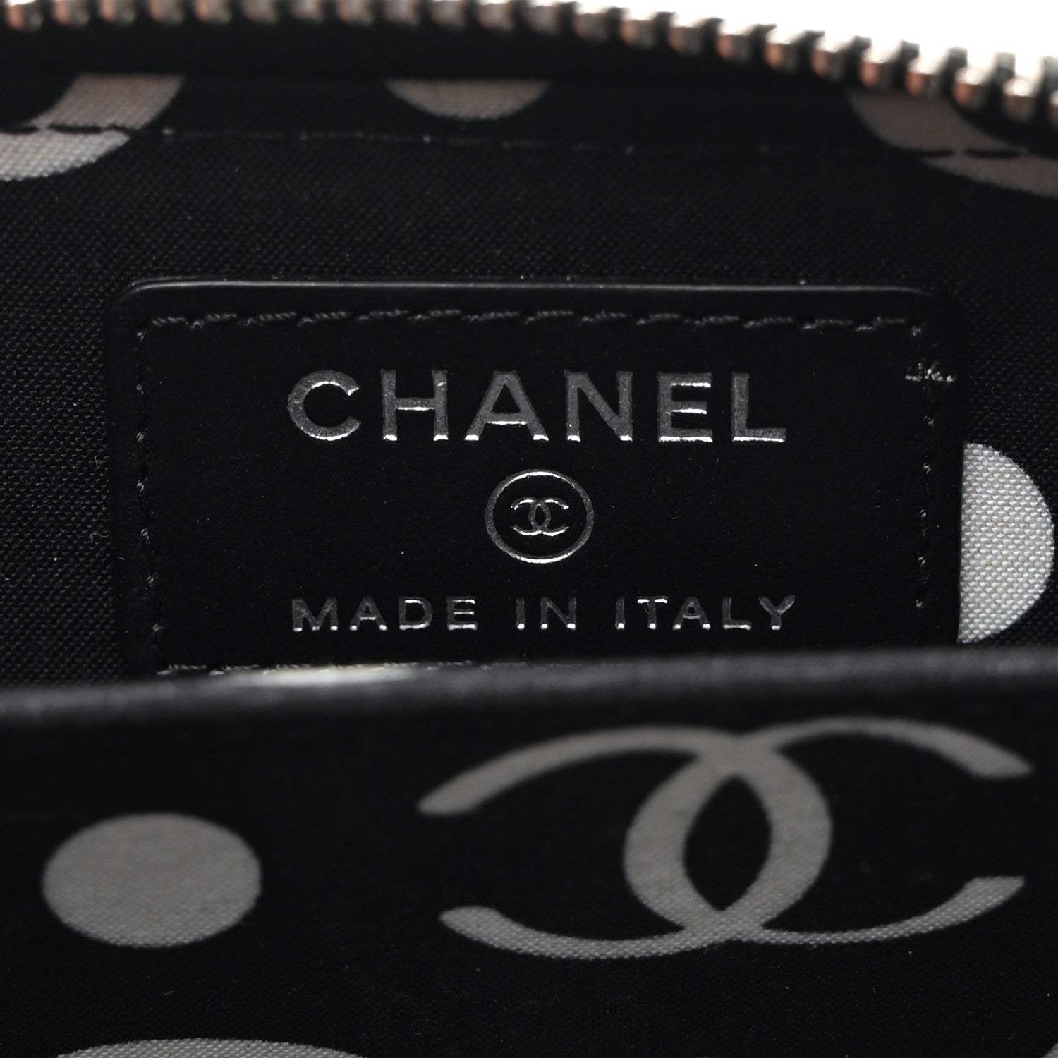 Chanel Caviar Quilted Coco Chanel Logo CC Zip Coin Purse Black 6 of 8