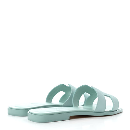 Hermes Epsom Oran Sandals 37 Vert Embrun 4 of 8
