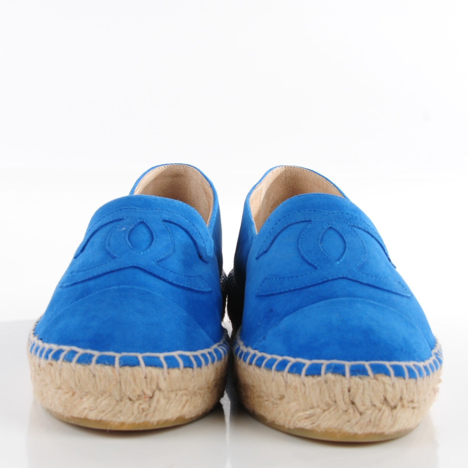 Chanel Suede Lambskin CC Espadrilles 38 Blue 5 of 18