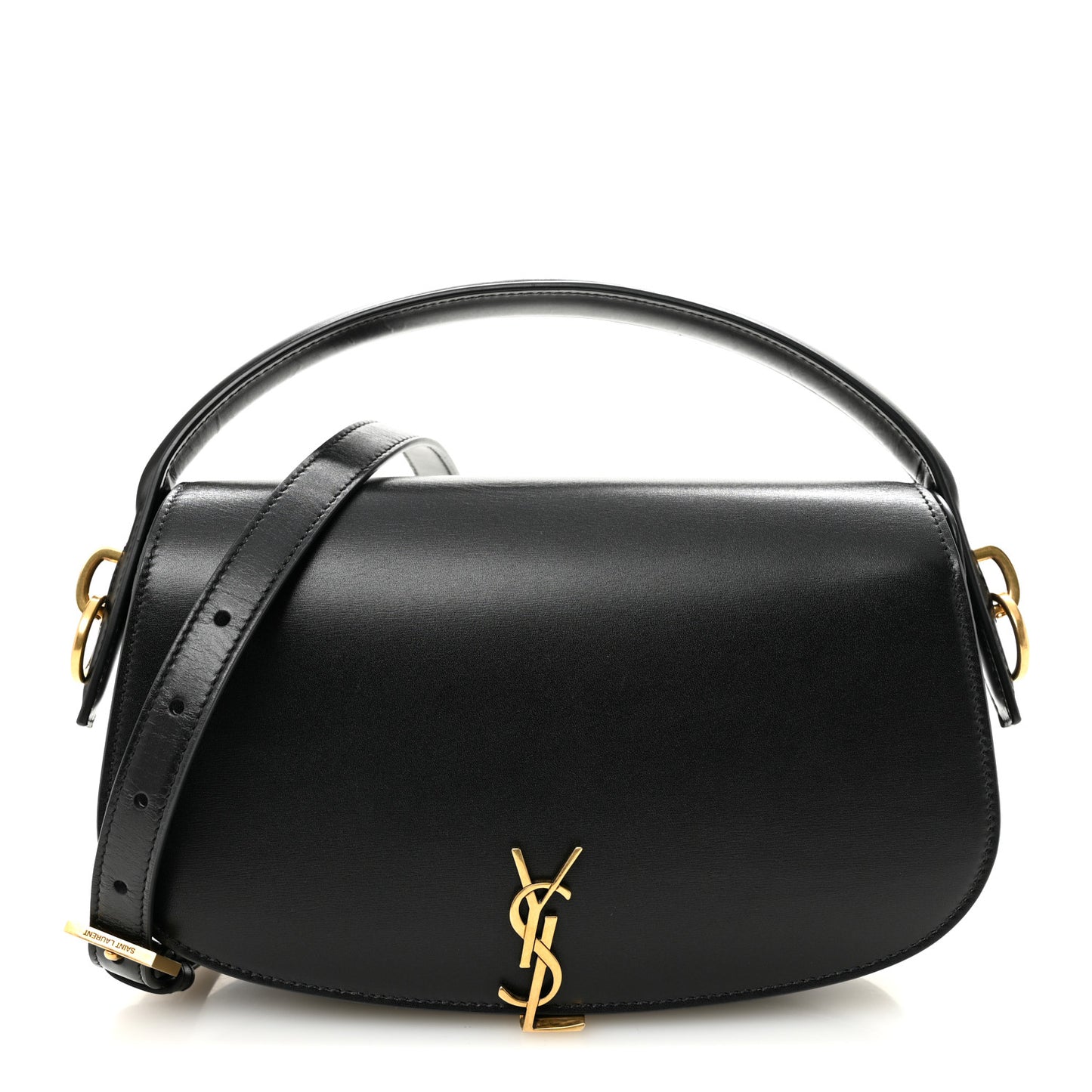 Box Calfskin Voltaire Top Handle Crossbody Bag Black