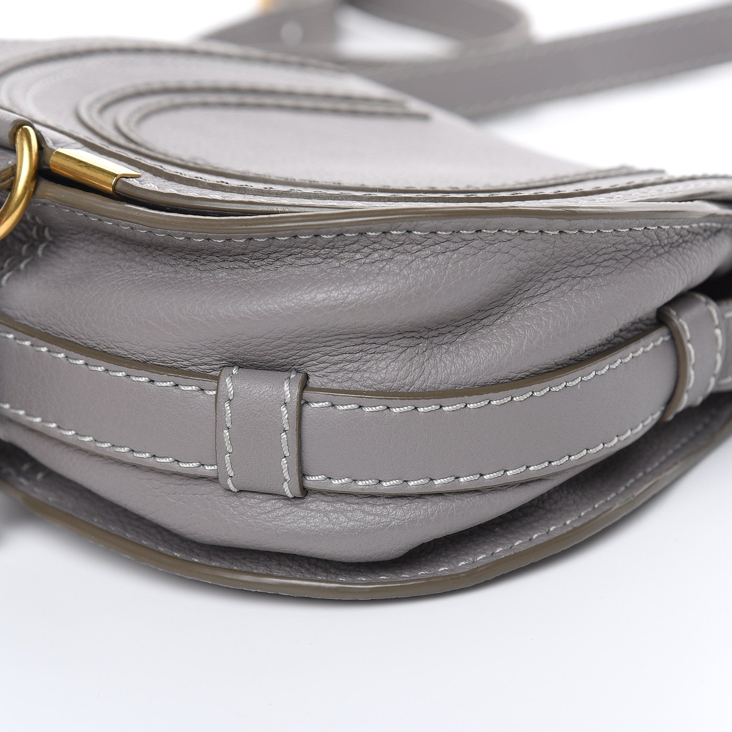 Chloe Calfskin Mini Marcie Round Crossbody Bag Cashmere Grey 8 of 13