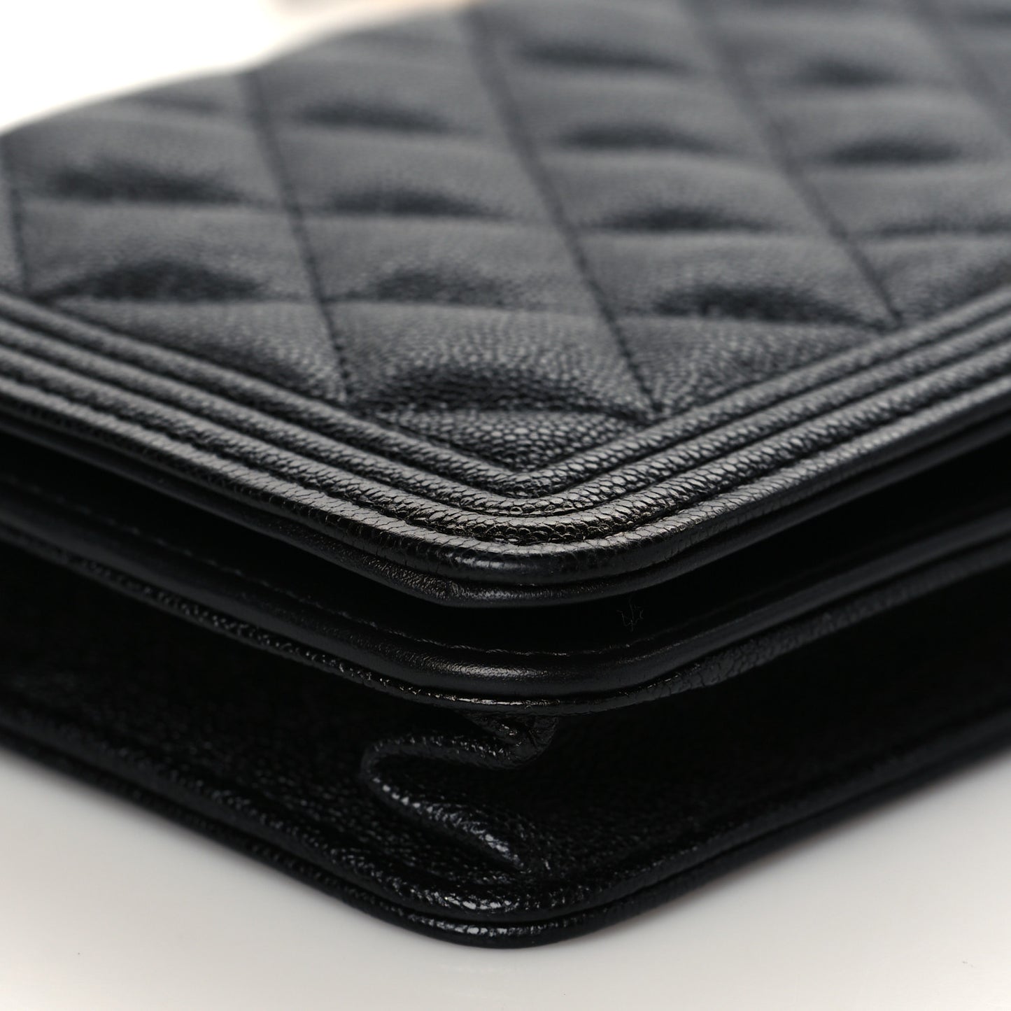 Caviar Quilted Boy Wallet On Chain WOC Black