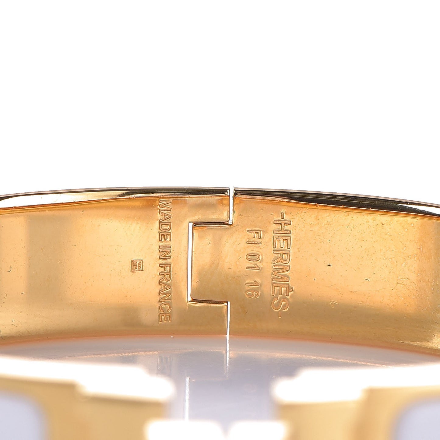Enamel Narrow Clic Clac H Bracelet PM White