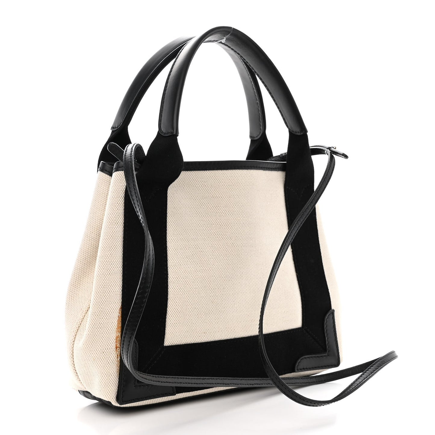 Cotton Canvas Calfskin Navy Cabas XS Natural Black