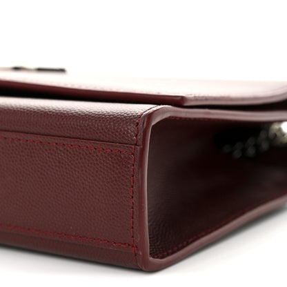 Saint Laurent Grain De Poudre Medium Monogram Kate Satchel Dark Red 10 of 11