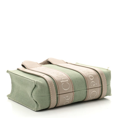 Chloe Cotton Calfskin Mini Woody Ribbon Tote Faded Green 4 of 14