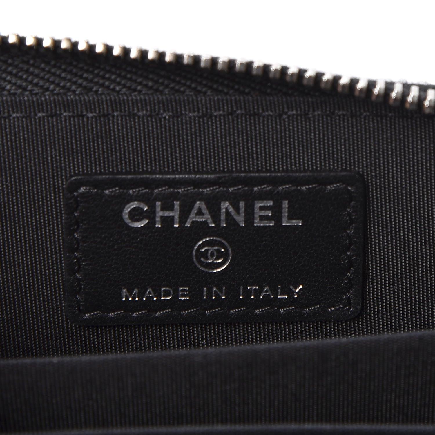 Chanel Lambskin Chevron Zip Around Coin Purse Wallet Black 8 of 10