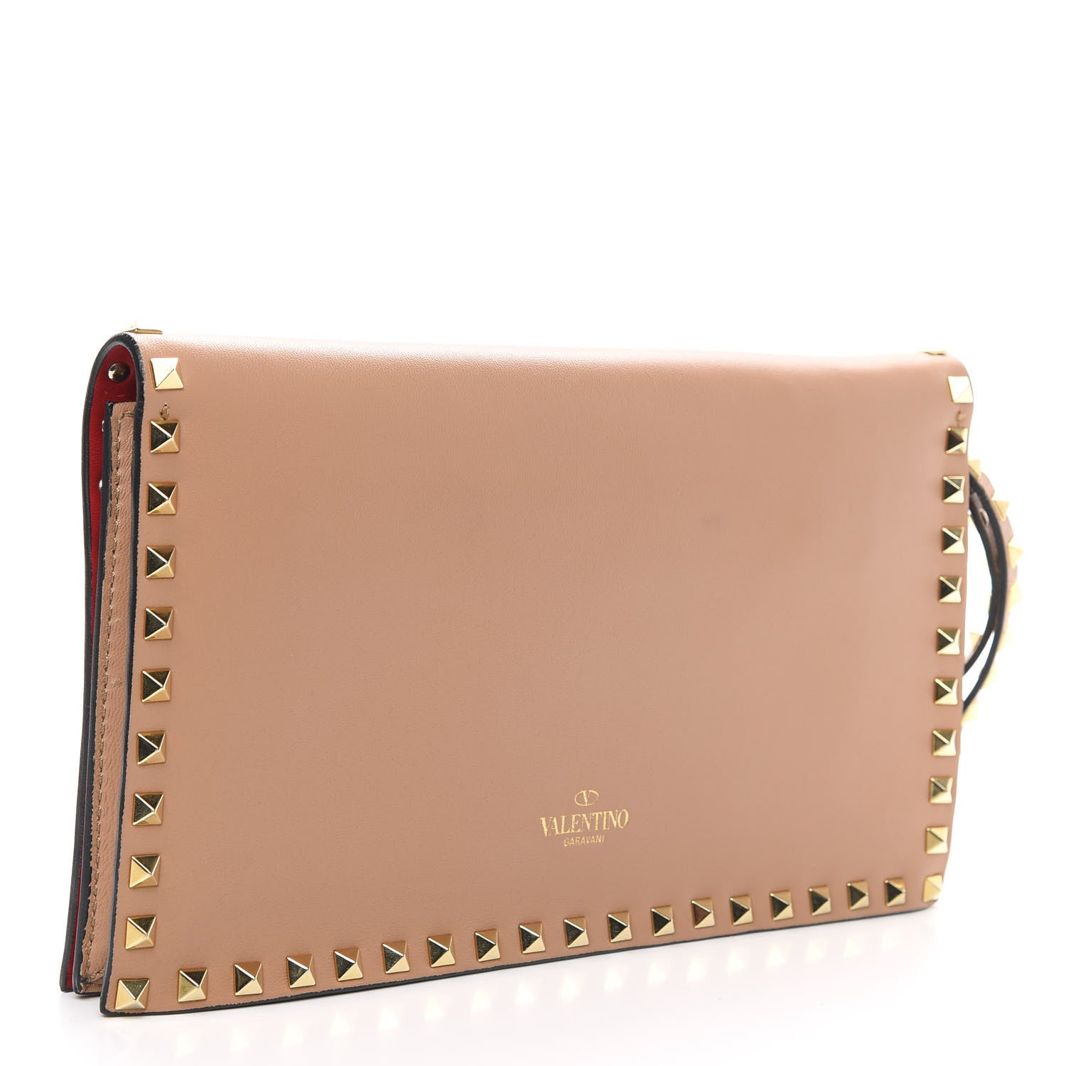 Valentino Garavani Nappa Rockstud Wristlet Clutch Alpaca 3 of 12
