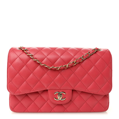 Chanel Caviar Quilted Jumbo Double Flap Dark Pink 1 of 10