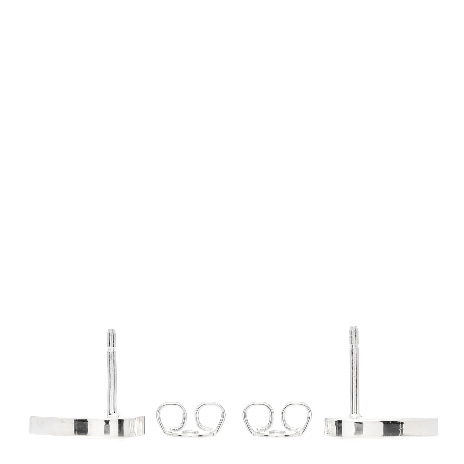 Gucci Sterling Silver Trademark Heart Stud Earrings 3 of 4