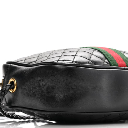 Gucci Calfskin Trapuntata Web Mini GG Shoulder Bag Black 7 of 16
