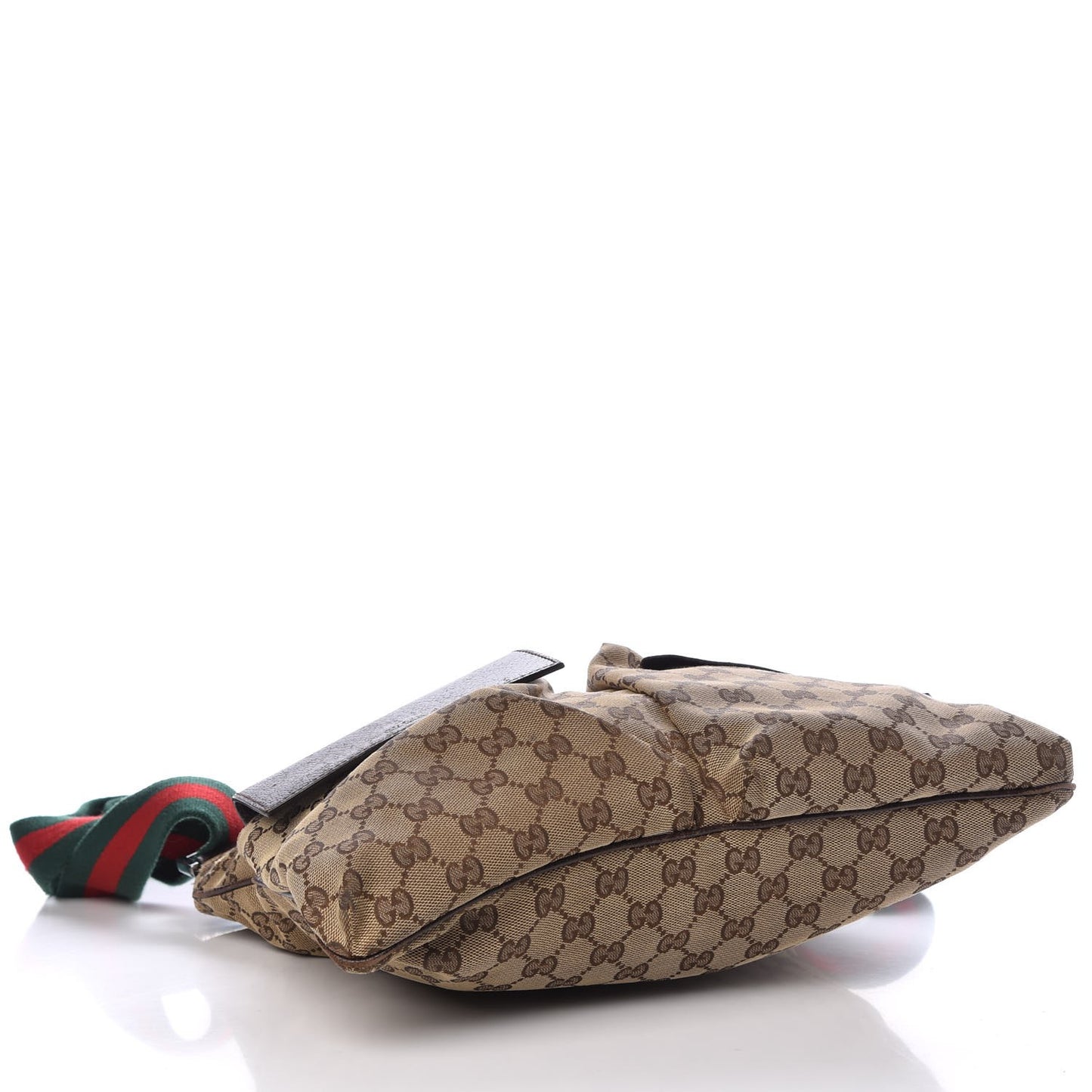 Monogram Web Medium Double Pocket Messenger Bag Dark Brown
