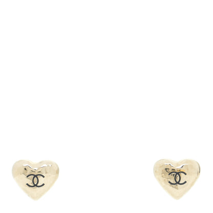 Chanel CC Heart Earrings Gold 1 of 10