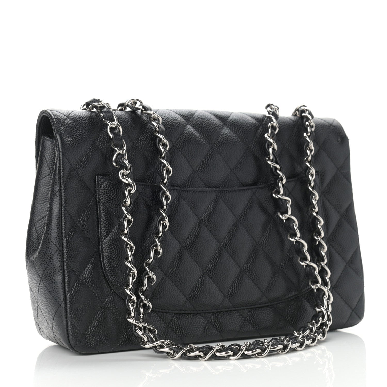 Chanel Caviar Quilted Jumbo Single Flap Black 2 of 9