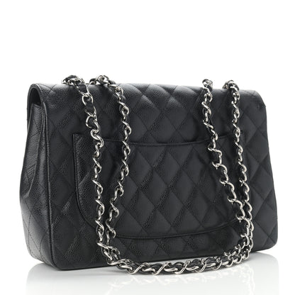 Chanel Caviar Quilted Jumbo Single Flap Black 2 of 9