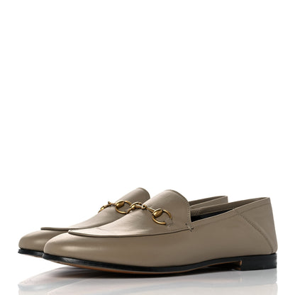 Gucci Lambskin Womens Brixton Horsebit Loafers 39 Mud 3 of 8