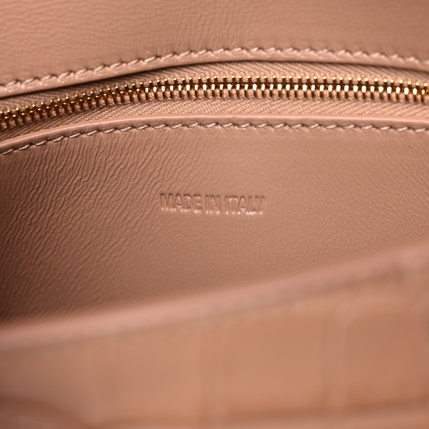 Extra Supple Calfskin Crocodile Embossed XS Downtown Shoulder Bag Nude Beige