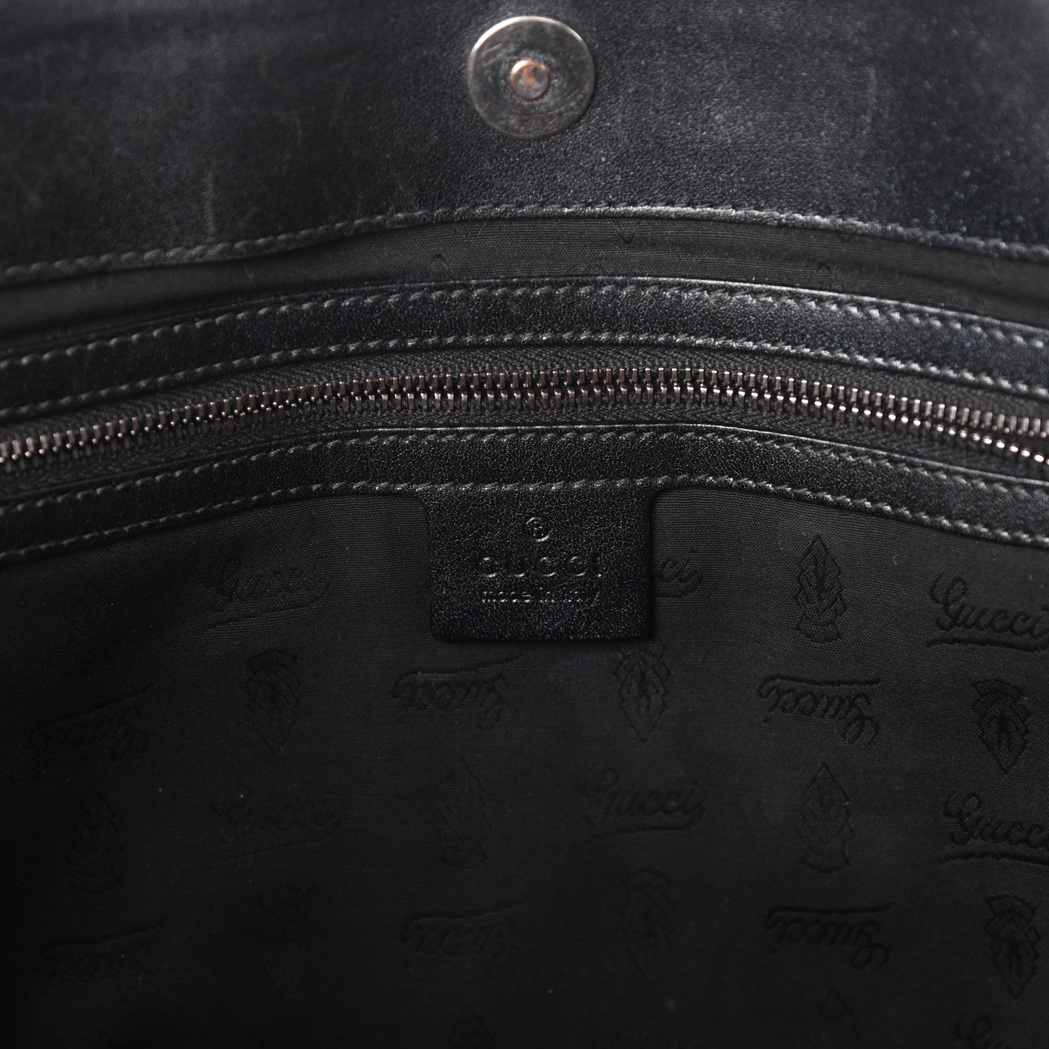 Gucci Imprime Monogram Medium Studded Tote Black 6 of 9