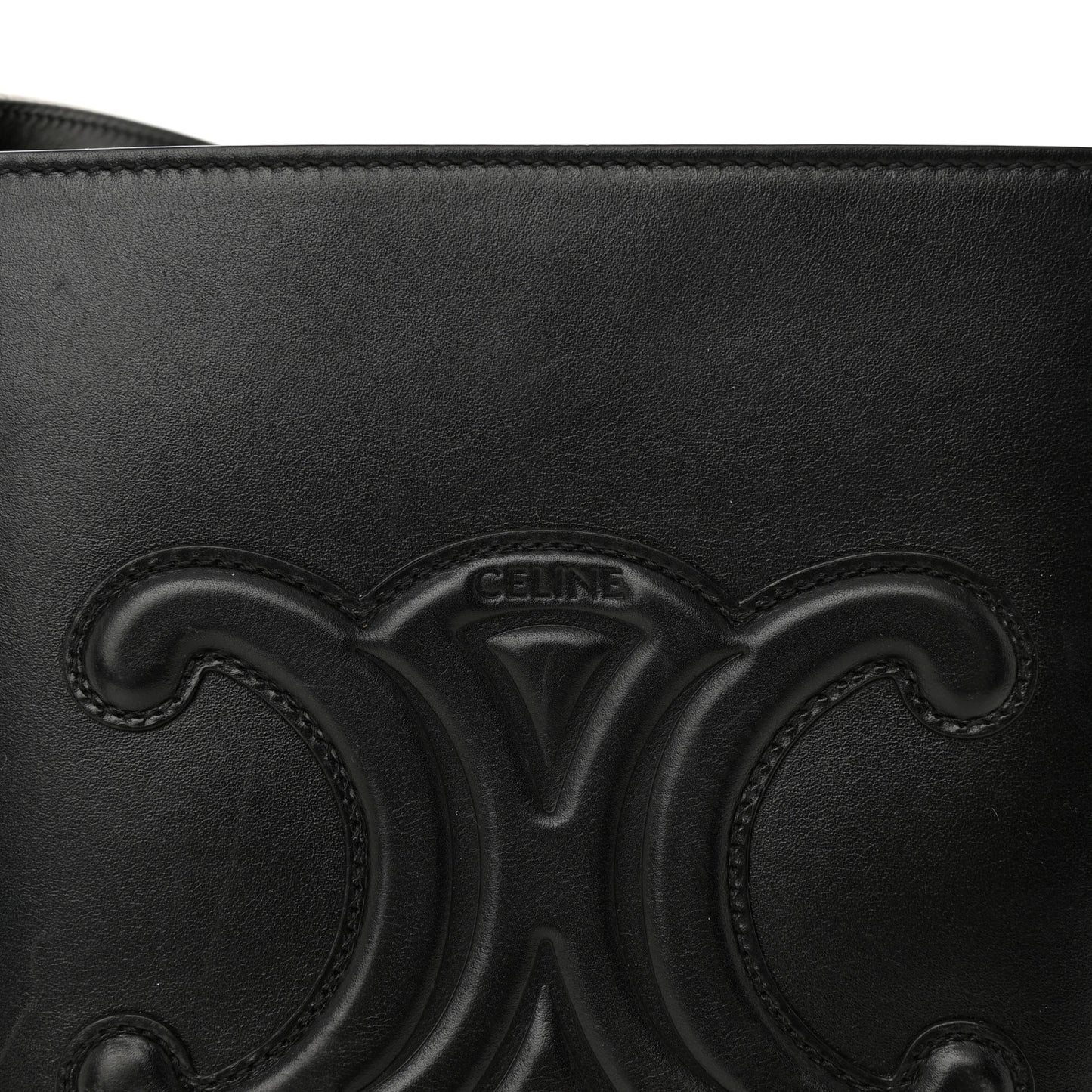 Smooth Calfskin Triomphe Small Bucket Bag Black