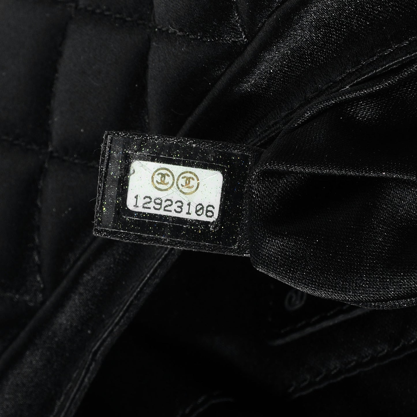 Satin Quilted Flap Clutch Black