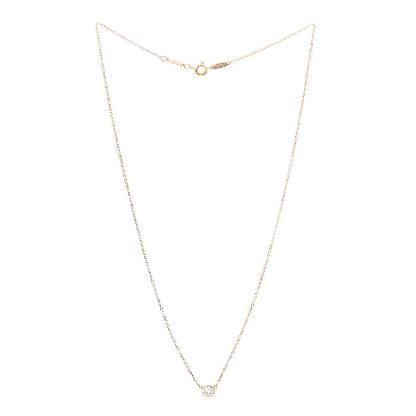 18K Yellow Gold Diamond .29ct Elsa Peretti Diamonds by the Yard Pendant Necklace