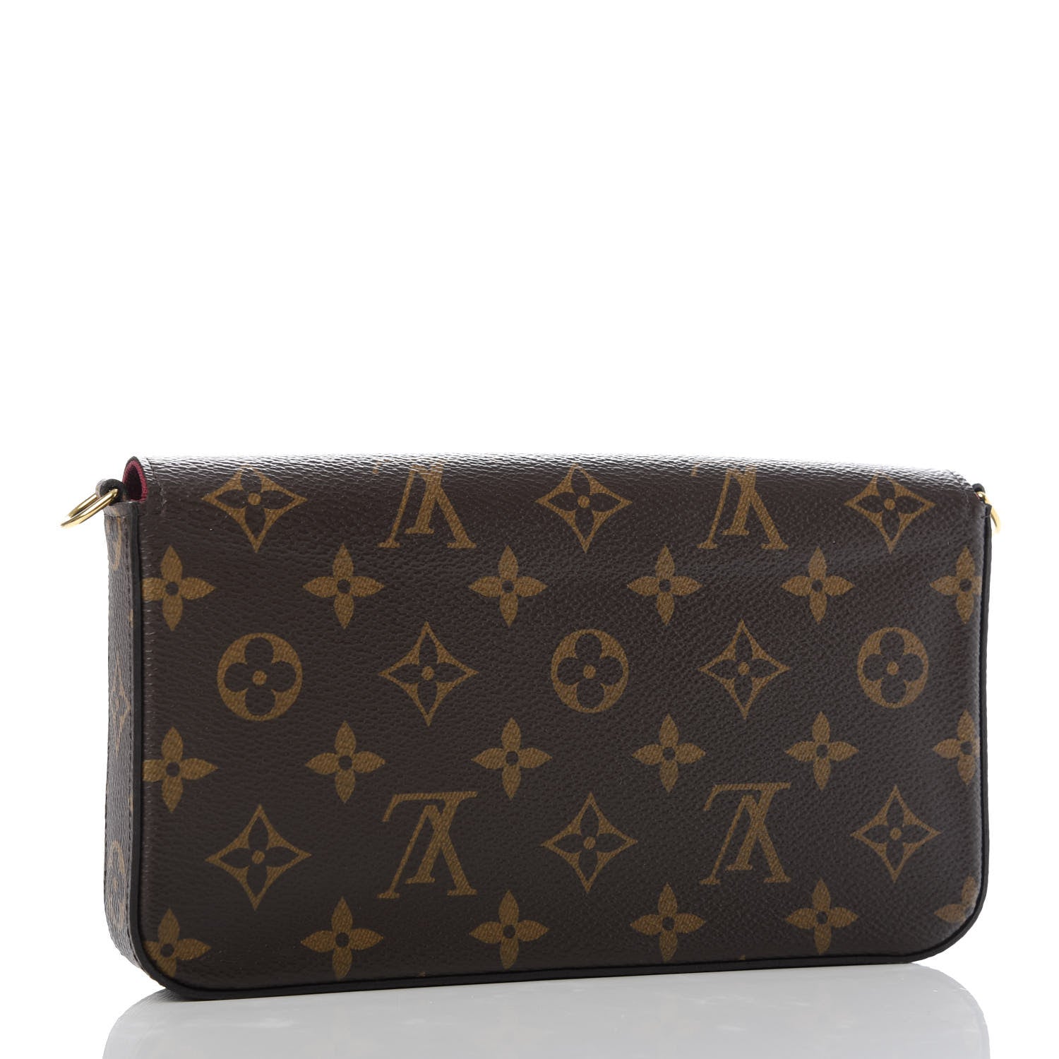 Louis Vuitton Monogram Pochette Felicie Chain Wallet Fuchsia 3 of 11