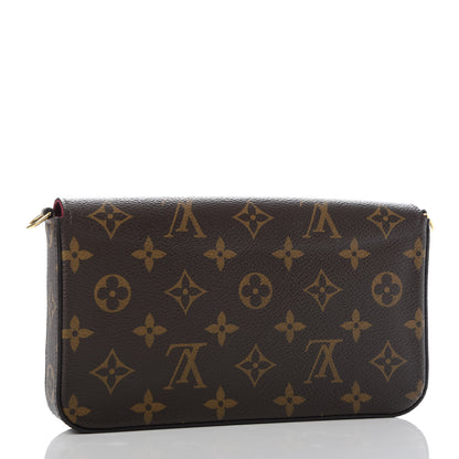 Louis Vuitton Monogram Pochette Felicie Chain Wallet Fuchsia 3 of 11