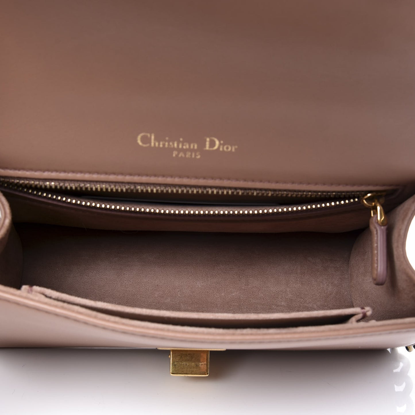 Calfskin Studded Small Diorama Flap Bag Taupe
