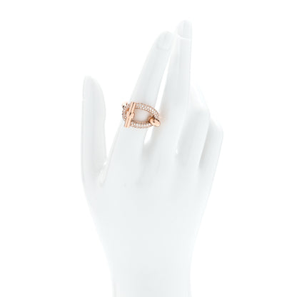 Hermes 18K Rose Gold Diamond Adage Ring 54 7 2 of 5